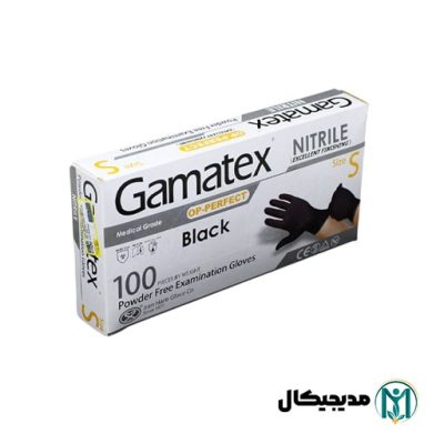 دستکش نیتریل مشکی گاماتکس سایز اسمال
