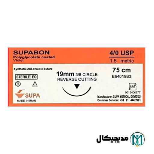 4-19-min نخ بخیه ویکریل سوپا 4/0 کات سوزن 19 میلی متر