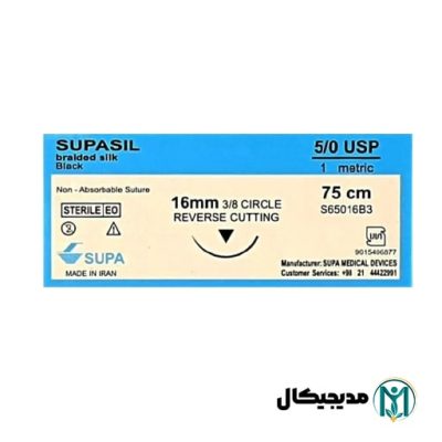 نخ بخیه سیلک 5/0 کات سوزن 16mm سوپا