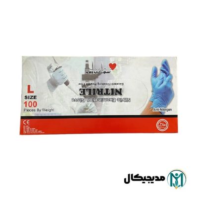 دستکش نیتریل آبی سورنا سایز لارج