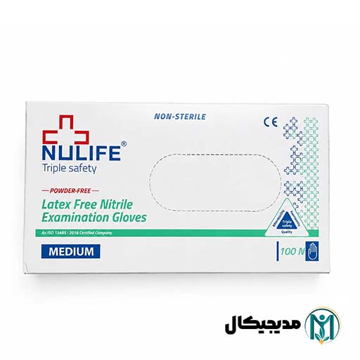 دستکش نیتریل آبی نیولایف مالزی سایز مدیوم