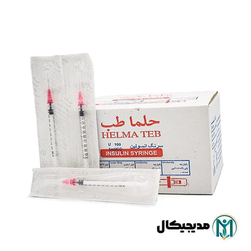 سرنگ انسولین سوزن جدا  1 سی سی لوئرلاک حلما گیج 29